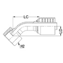 1 - 3/16&quot; ORFS FEMALE 45° SWEPT X 3/4&quot; 1-PIECE M/S NON-SKIVE TAIL