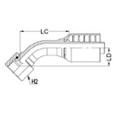 1 - 1/16&quot; JIC FEMALE 45° SWEPT X 3/4&quot; 1-PIECE M/S NON-SKIVE TAIL