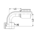 3/8&quot; BSPP FEMALE 90° SWEPT X 3/8&quot; 1-PIECE 1 &amp; 2-WIRE TAIL