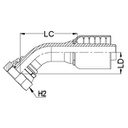 1/4&quot; BSPP FEMALE 45° SWEPT X 1/4&quot; 1-PIECE 1 &amp; 2-WIRE TAIL