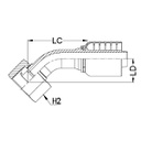 1/4&quot; BSPP FEMALE 45° SWEPT X 1/4&quot; 1-PIECE 1 &amp; 2-WIRE TAIL