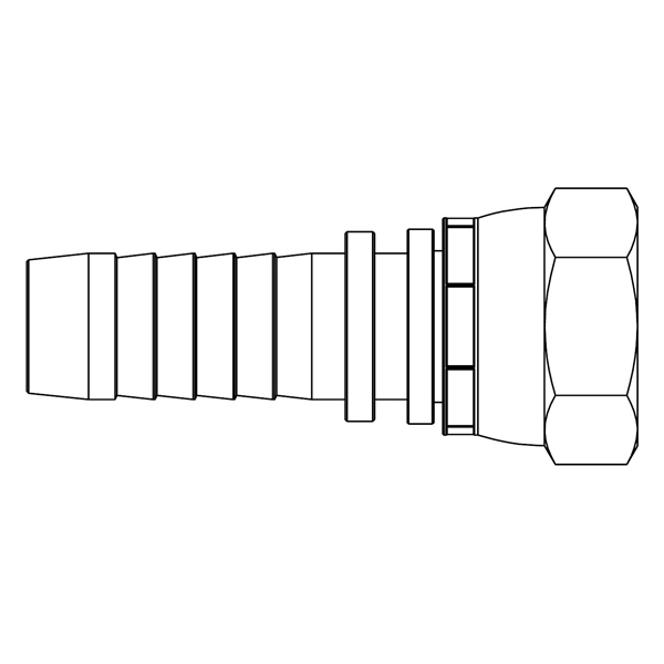 3/8&quot; BSPP FEMALE STRAIGHT X 1/4&quot; SWAGE HOSETAIL (2-PC)