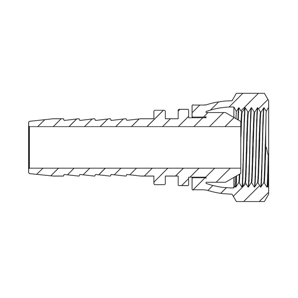 1&quot; BSPP FEMALE STRAIGHT X 3/4&quot; SWAGE HOSETAIL (2-PC)