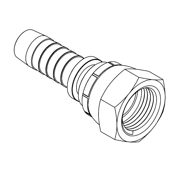 1 1/16&quot; SAE FEMALE X 3/4&quot; SWAGE HOSETAIL (2-PC) - STRAIGHT