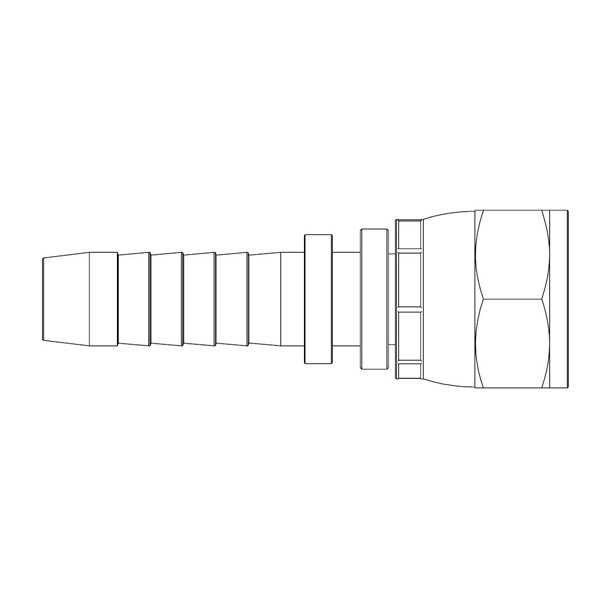 7/8&quot; JIC FEMALE STRAIGHT X 5/8&quot; SWAGE HOSETAIL (2-PC)