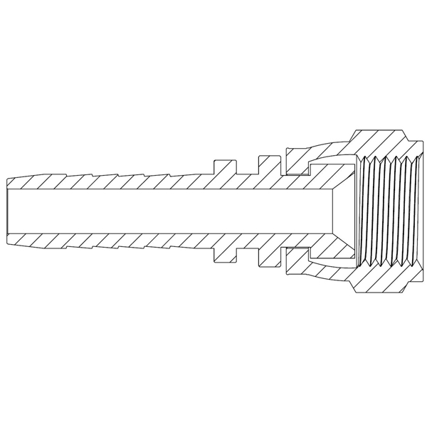 1 - 5/8&quot; JIC FEMALE STRAIGHT X 1&quot; SWAGE HOSETAIL (2-PC)