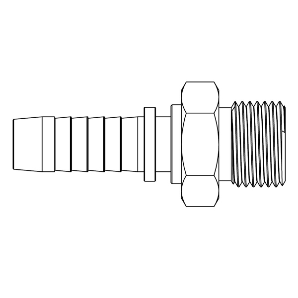 1/2&quot; BSPP MALE STRAIGHT X 3/8&quot; SWAGE HOSETAIL (2-PC)