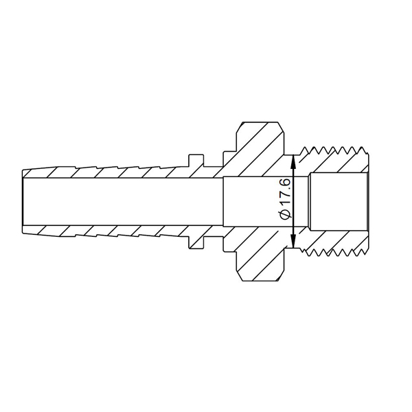 1 - 1/4&quot; BSPP MALE STRAIGHT X 1 - 1/4&quot; SWAGE HOSETAIL (2-PC)