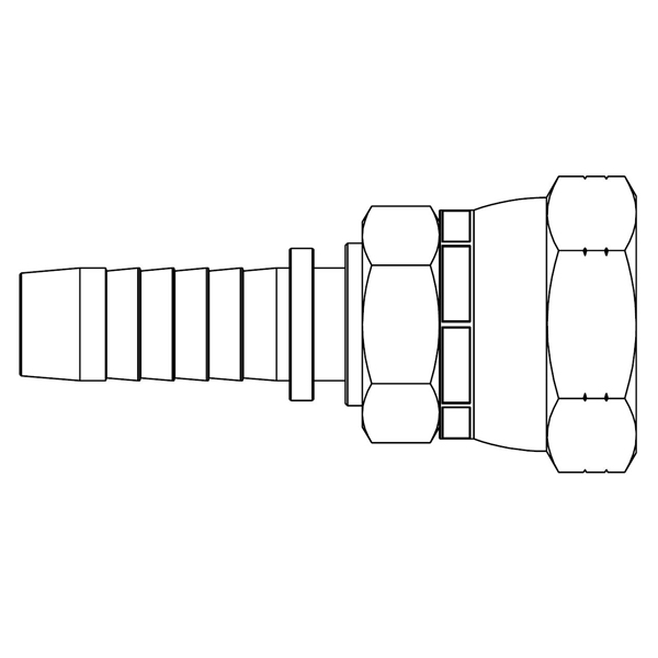 1&quot; ORFS FEMALE STRAIGHT X 5/8&quot; SWAGE HOSETAIL (2-PC)