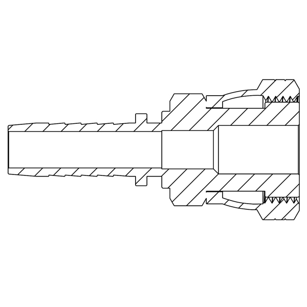 1 - 7/16&quot; ORFS FEMALE STRAIGHT X 1&quot; SWAGE HOSETAIL (2-PC)