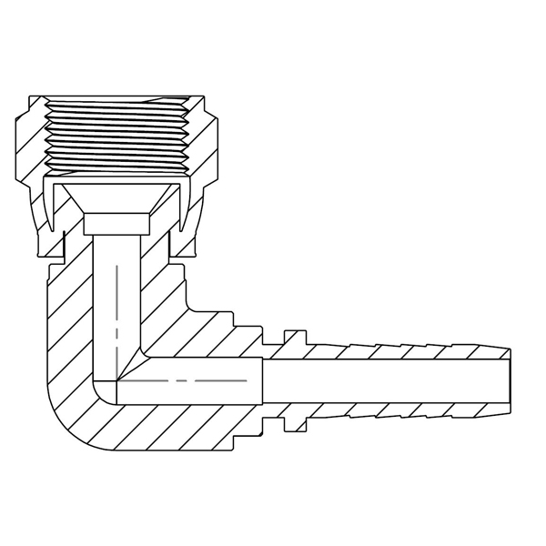 1 - 1/16&quot; JIC FEMALE 90°COMPACT X 3/4&quot; SWAGE HOSETAIL (2-PC)