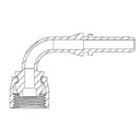 1 - 1/4&quot; BSPP FEMALE 90° SWEPT X 1&quot; SWAGE HOSETAIL (2-PC)