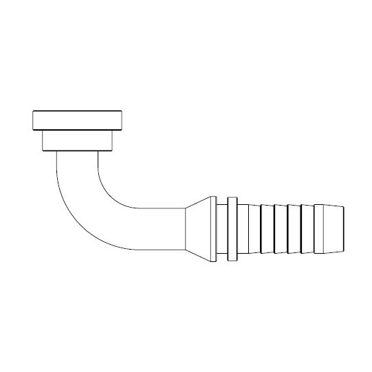 1 - 1/4&quot; SAE FLANGE CODE 61 90° SWEPT X 1&quot; SWAGE HOSETAIL (2-PC)