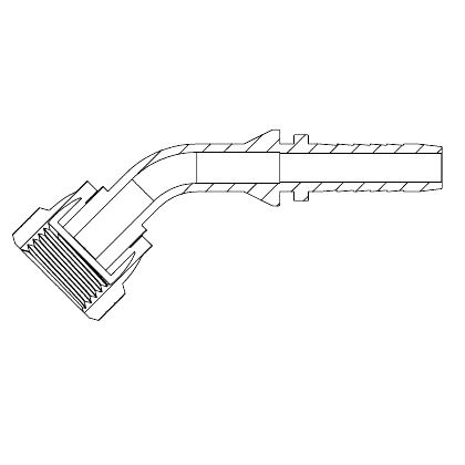 13/16&quot; ORFS FEMALE 45° SWEPT X 3/8&quot; SWAGE HOSETAIL (2-PC)