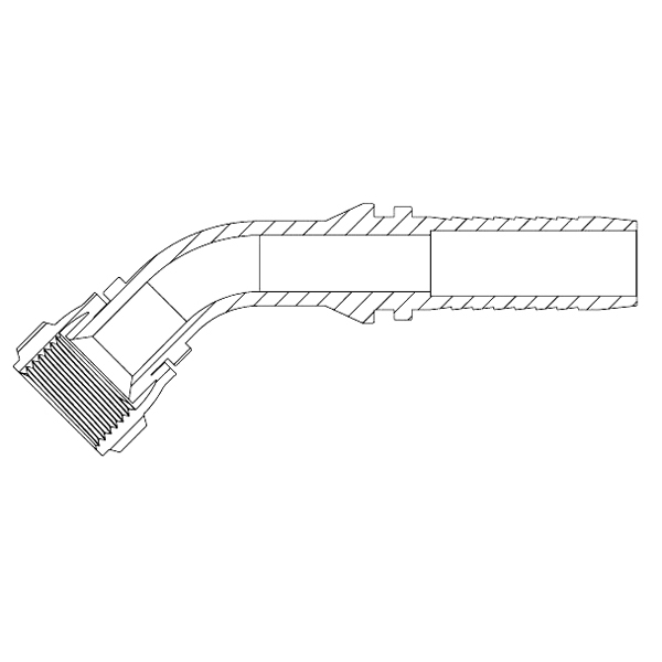 7/16&quot; JIC FEMALE 45° SWEPT X 1/4&quot; SWAGE HOSETAIL (2-PC)