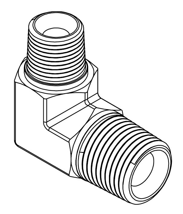 1/4&quot; BSPT MALE X 1/2&quot; BSPT MALE 90° COMPACT