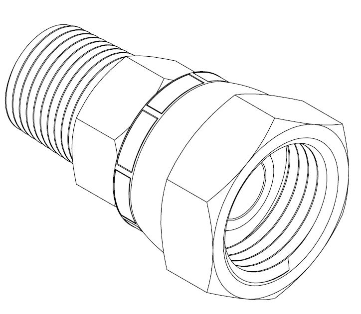 1/4&quot; BSPT MALE X 1/8&quot; BSPP FEMALE SWIVEL