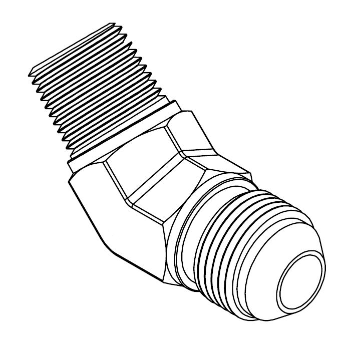 1/2&quot; BSPT MALE X 7/8&quot; JIC MALE 45° COMPACT