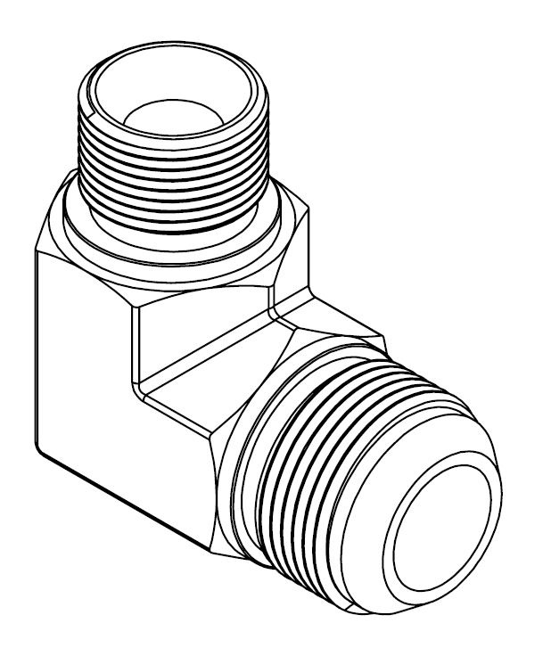 1/2&quot; BSPP MALE X 3/4&quot; JIC MALE 90° COMPACT