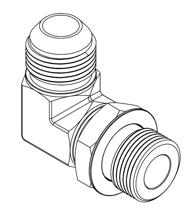 3/4&quot; BSPP MALE X 1-5/16&quot; JIC MALE POSITIONAL 90° COMPACT