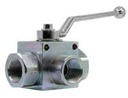 1/4 3-WAY BALL VALVE (500bar) L/HANDLE