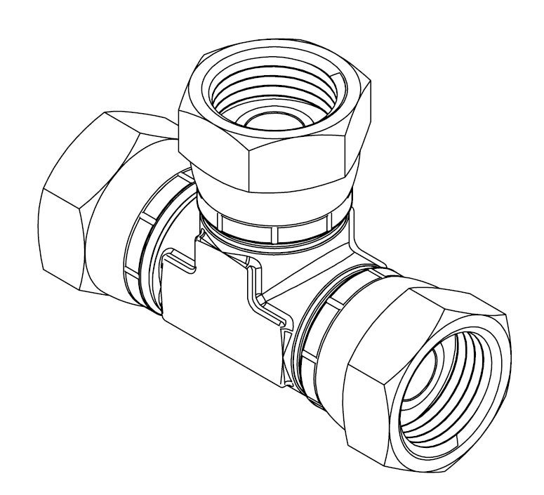 1/4&quot; BSPP FEMALE SWIVEL TEE