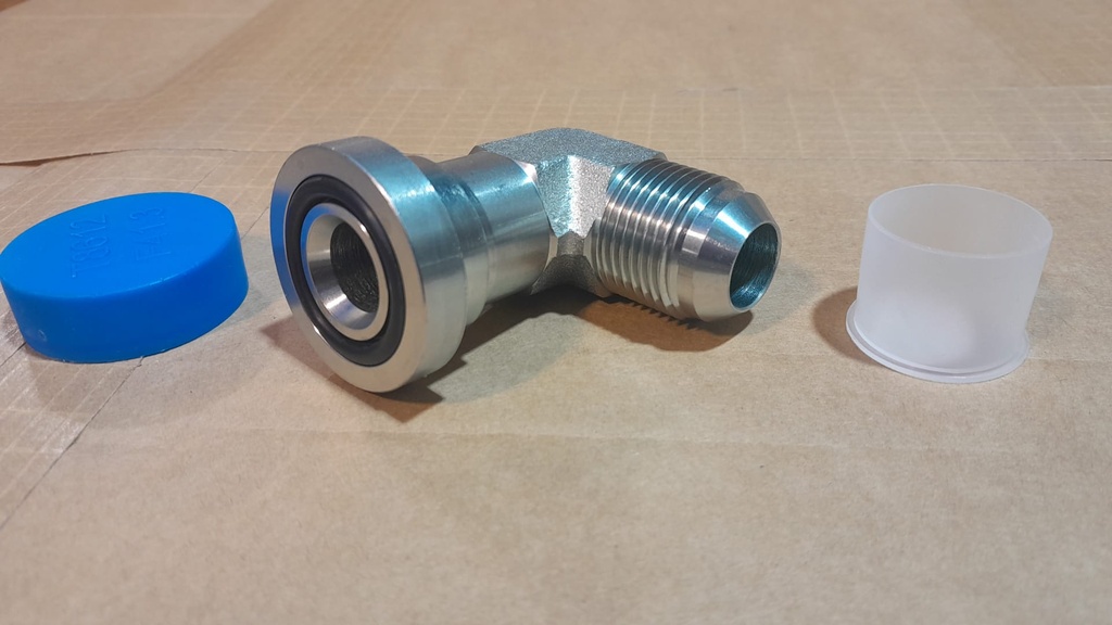 3/4 C62 Flange x 1 - 1/16 JICM 90°