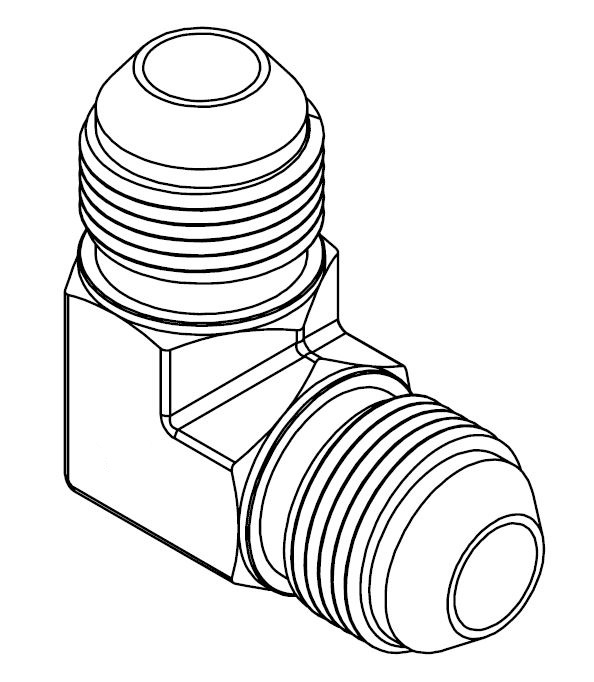 9/16&quot; JIC MALE X 9/16&quot; JIC MALE 90° COMPACT