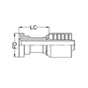 2&quot; SAE CODE 62 STRAIGHT FLANGE STRAIGHT X 2&quot; 1-PIECE M/S NON-SKIVE TAIL