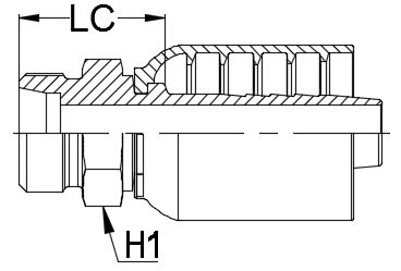 52  MM DKOS MALE METRIC HEAVY STRAIGHT X 1 1/4&quot; SWAGE HOSETAIL (1-PC)