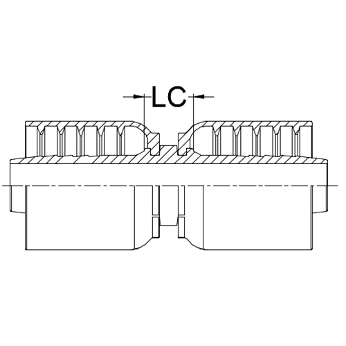 3/4&quot; HOSE JOINER STRAIGHT X 3/4&quot; 1-PIECE M/S NON-SKIVE TAIL