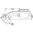 3/8&quot; BSPP FEMALE 45° SWEPT X 1/2&quot; 1-PIECE 1 &amp; 2-WIRE TAIL