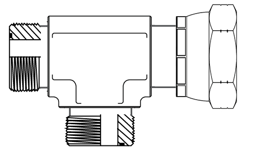 11/16&quot; ORFS M/F/M TEE