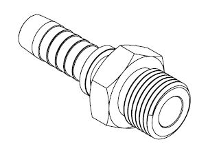 1/2&quot; BSPP MALE STRAIGHT X 3/8&quot; SWAGE HOSETAIL (2-PC)