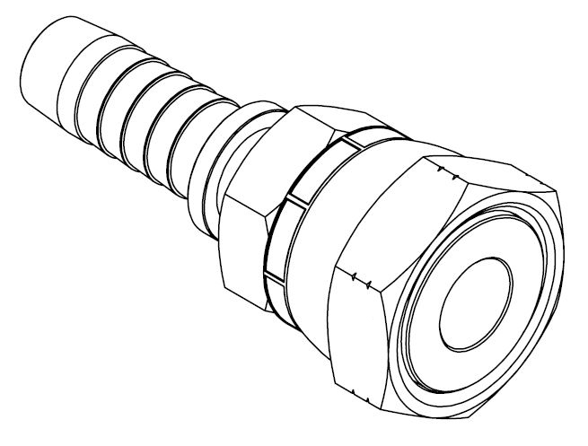 11/16&quot; ORFS FEMALE STRAIGHT X 1/4&quot; SWAGE HOSETAIL (2-PC)