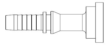 1-1/2&quot; SAE CODE 62 STRAIGHT FLANGE STRAIGHT X 1-1/2&quot; SWAGE HOSETAIL (2-PC)