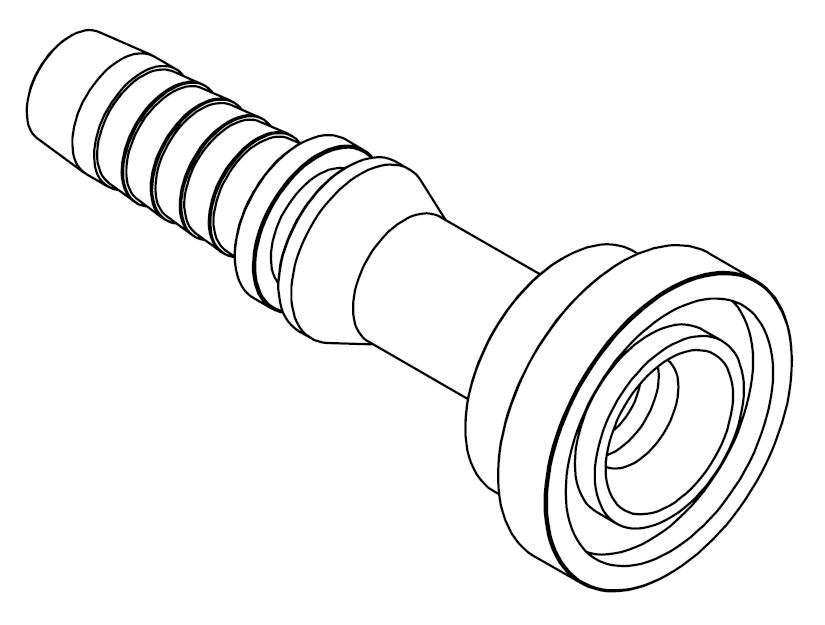 1 - 1/4&quot; SAE CODE 61 STAIGHT FLANGE STRAIGHT X 1&quot; SWAGE HOSETAIL (2-PC)