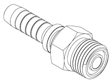 9/16&quot; ORFS MALE STRAIGHT X 1/4&quot; SWAGE HOSETAIL (2-PC)