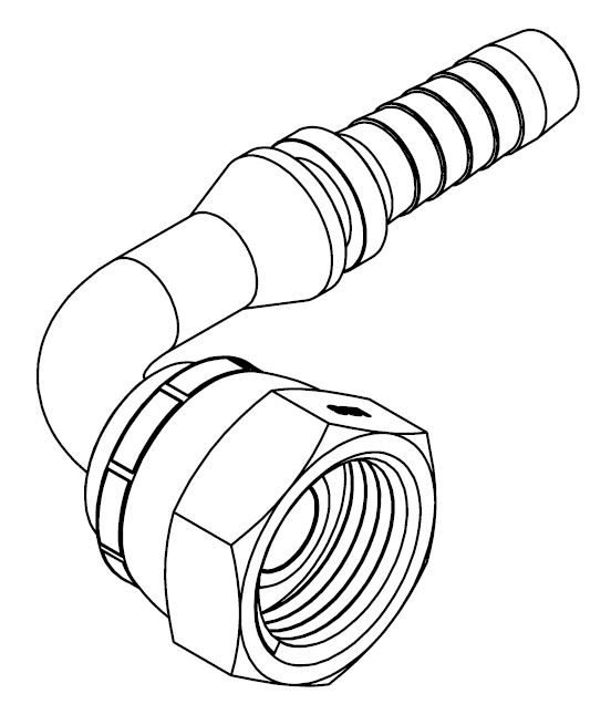 2&quot; BSPP FEMALE 90° SWEPT X 2&quot; SWAGE HOSETAIL (2-PC)
