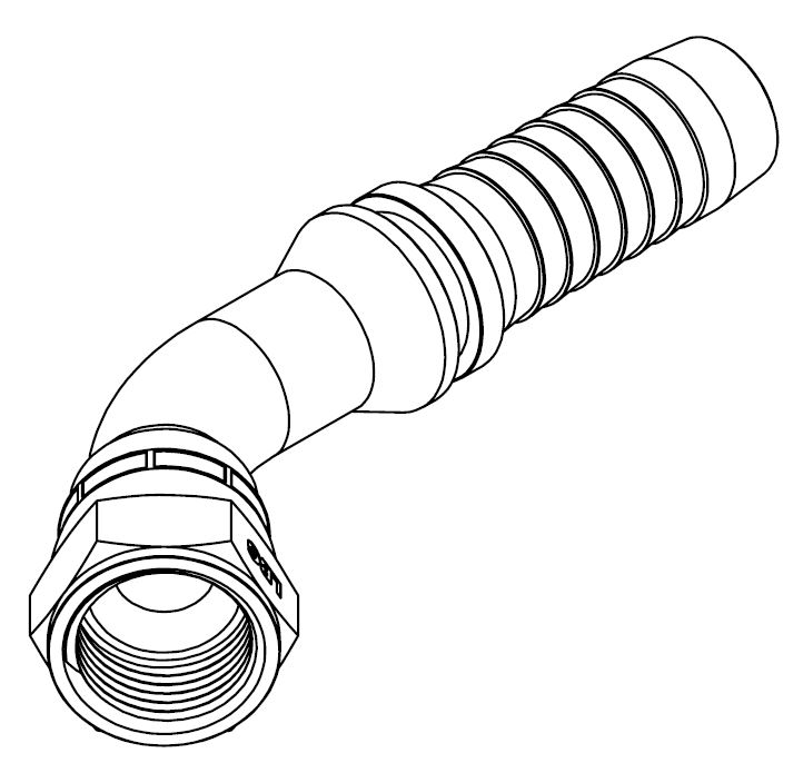 1 - 5/8&quot; JIC FEMALE 45° SWEPT X 1 - 1/4&quot; SWAGE HOSETAIL (2-PC)