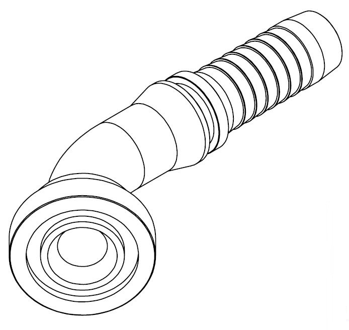 5/8&quot; SAE FLANGE CODE 61 45° SWEPT X 5/8&quot;
