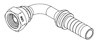 30 MM DKOS FEMALE METRIC HEAVY 90° SWEPT X 3/4&quot; SWAGE HOSETAIL (2-PC)