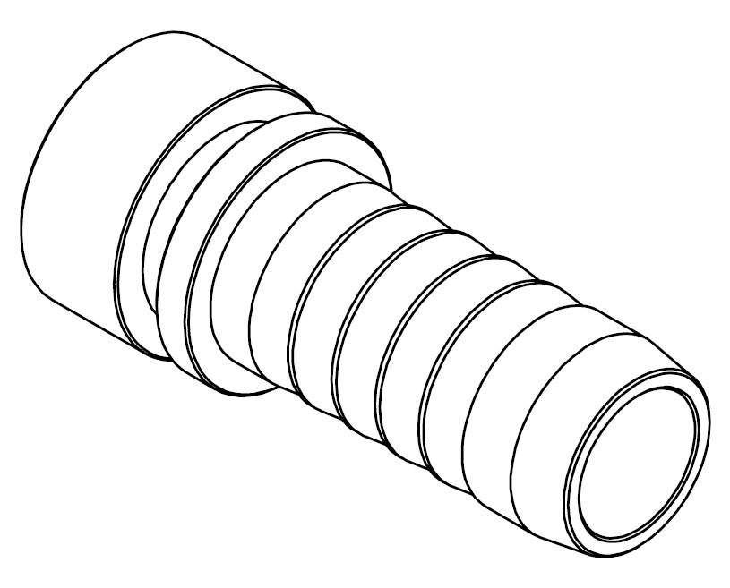 3/8&quot; LIFESAVER STRAIGHT X  SWAGE HOSETAIL (2-PC)