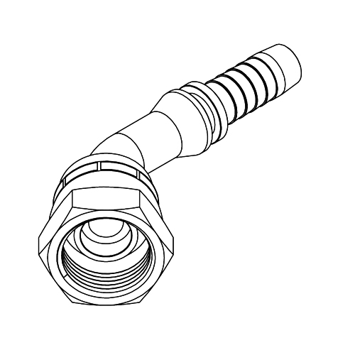 3/8&quot; BSPP FEMALE X 3/8&quot; S/S SWAGE HOSETAIL 90 DEGREE COMPACT
