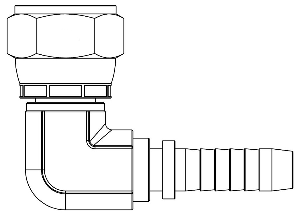 3/4&quot; JIC FM X 1/2&quot; S/S C90 H/TAIL