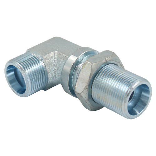 14 MM METRIC MALE X 14 MM METRIC MALE BULKHEAD &amp; LOCKNUT 90 DEGREE ADAPTER