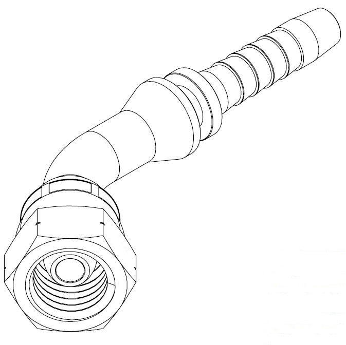 26 MM(M22x1.5mm)DKOL FMx 3/4 H/TAIL-45°S