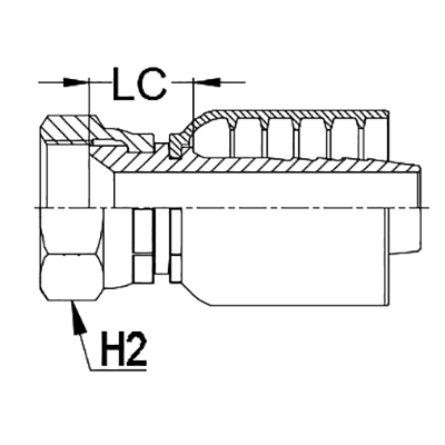 1/2&quot; JIC female X 5/16&quot; K Series 1pc hosetail to suit 1 W/B &amp; 2 W/B hose - Straight 