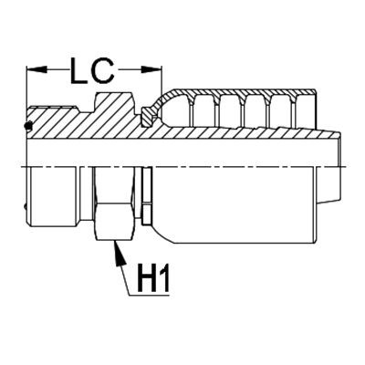 11/16&quot; ORFS male X 1/4&quot; K Series 1pc hosetail to suit 1 W/B &amp; 2 W/B hose - Straight 