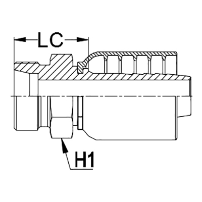 M14 - 1.5 DKOS (heavy) metric male X 1/4&quot; K Series 1pc hosetail to suit 1 W/B &amp; 2 W/B hose - Straight 